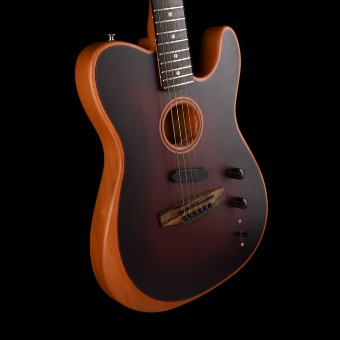 Used Fender American Acoustasonic Telecaster All-Mahogany Bourbon Burst With Gig Bag