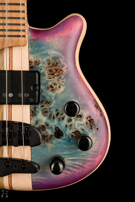 Mayones Cali4 17.5" Scale Bass Swamp Ash Body 3A Eye Poplar Top Custom Color Shinerburst