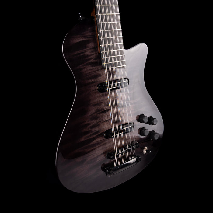 Veillette Swift Archtop 12-String Baritone Slash Specs Trans Black Electric Guitar