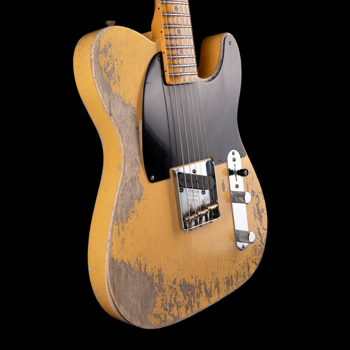 Pre Owned 2022 Fender Custom Shop Limited Edition 50's Pine Esquire, Super Heavy Relic Nocaster Blonde With OHSC