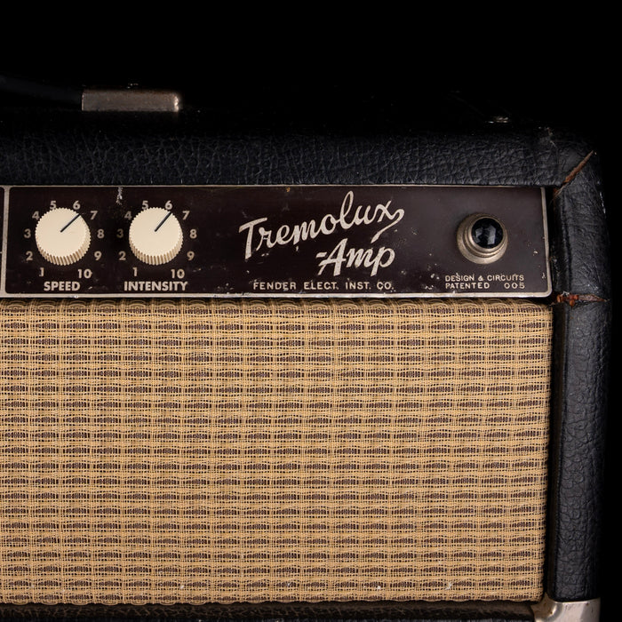 Vintage 1962 Fender Tremolux Guitar Amp Head and 2x10 Cabinet Black