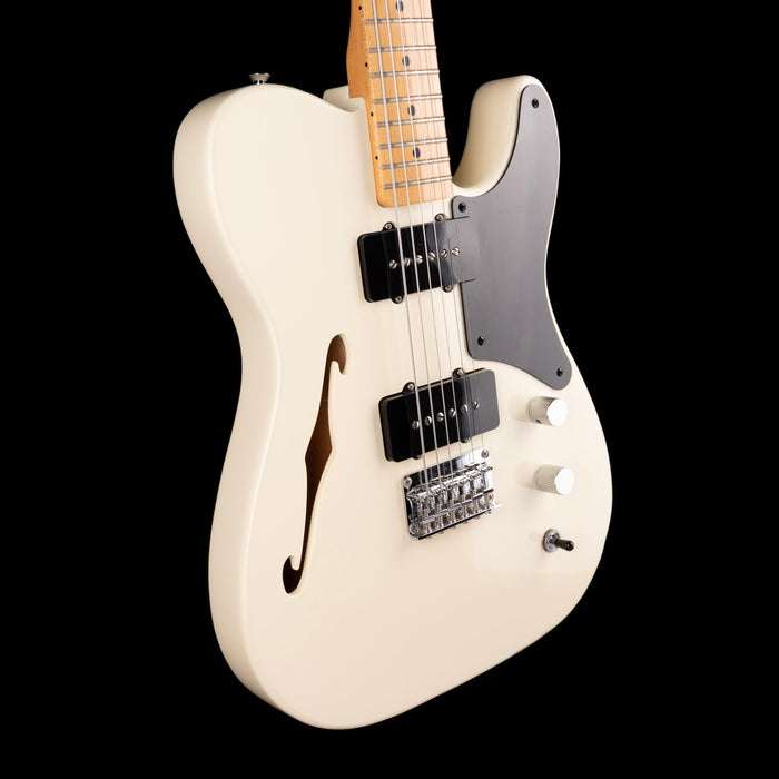 Used Fender Custom Built Sub-Sonic Cabronita Telecaster Thinline Baritone Olympic White