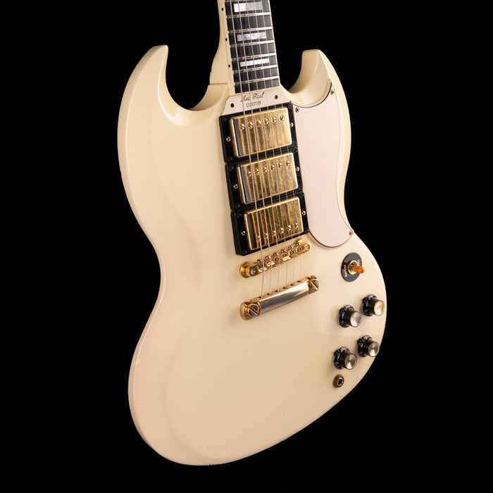 Pre Owned 2005 Gibson 1961 3-Pickup Les Paul Custom Classic White With OHSC