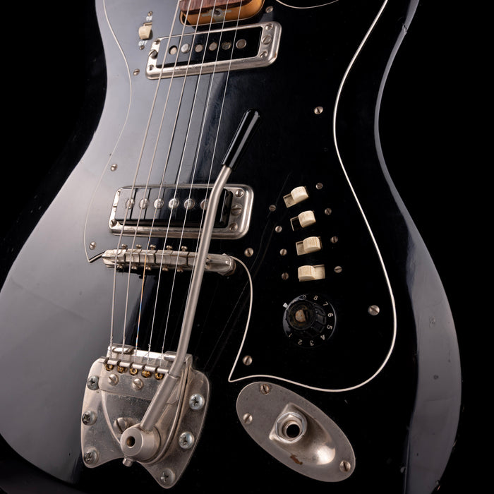 Vintage 1967 Hagstrom H-2 Black Electric Guitar With Gig Bag