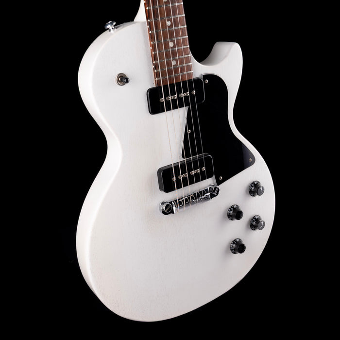 Pre Owned 2020 Gibson Les Paul Special Tribute P-90 Worn White Satin Electric Guitar With Gig Bag