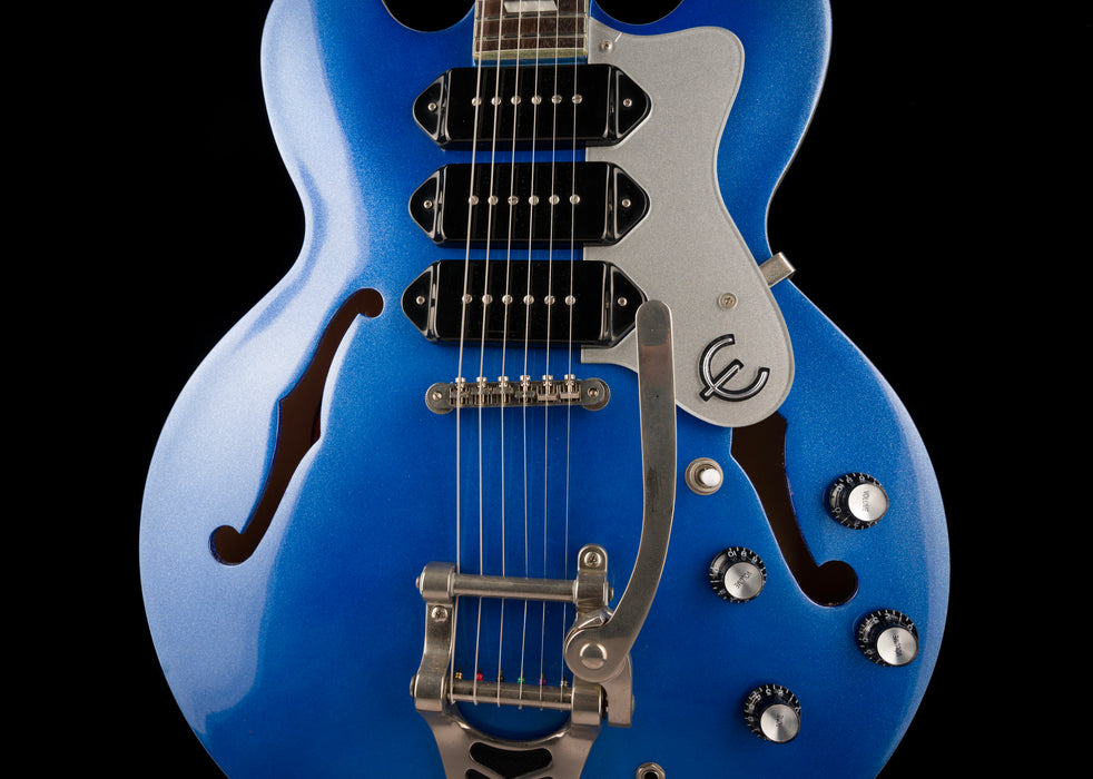 Used Epiphone Limited Edition Riviera Custom P93 Royale Chicago Blue Pearl with Gig Bag
