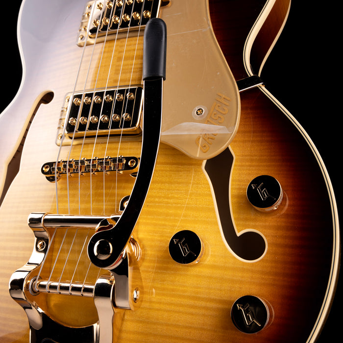 Gretsch Broadkaster Jr. LX Figured Center Block Caramel Dawn with Case