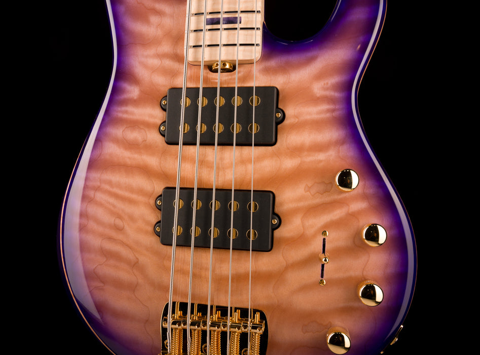 Ernie Ball Music Man BFR StingRay 5HH Bass Moonbeam Trans Purple Burst With Case