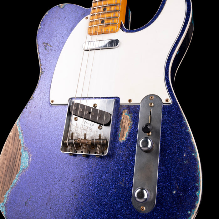 Fender Custom Shop Masterbuilt Austin MacNutt 1952 Telecaster Custom Heavy Relic Purple Sparkle over Taos Turquoise Sparkle With Case
