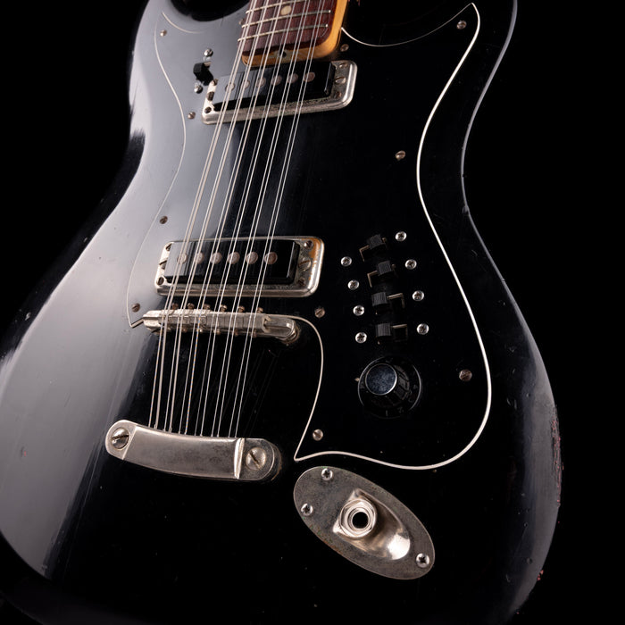 Pre-Owned Hagstrom H-12 Black 12-string Electric Guitar With OHSC