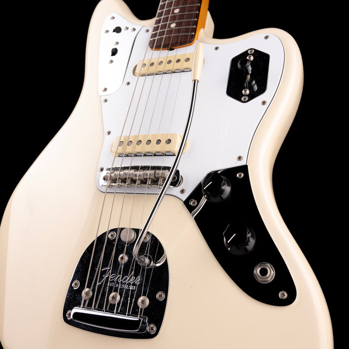 Pre Owned Fender Artist Series Johnny Marr Jaguar Olympic White With OHSC