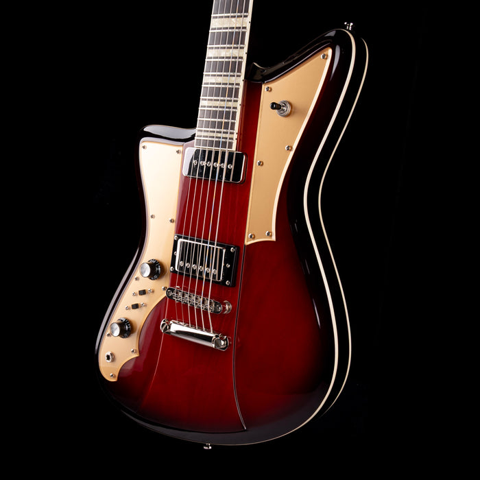 Used Rivolta Mondata Baritone VI Left-Handed Fuoco Burst with Soft Case