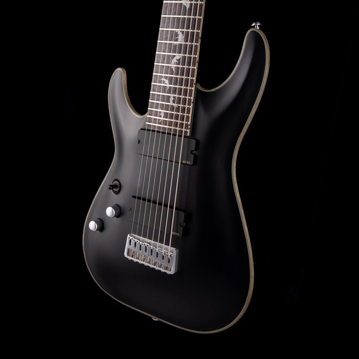 Used Schecter Damien Platinum-8 Satin Left-Handed Black with Case