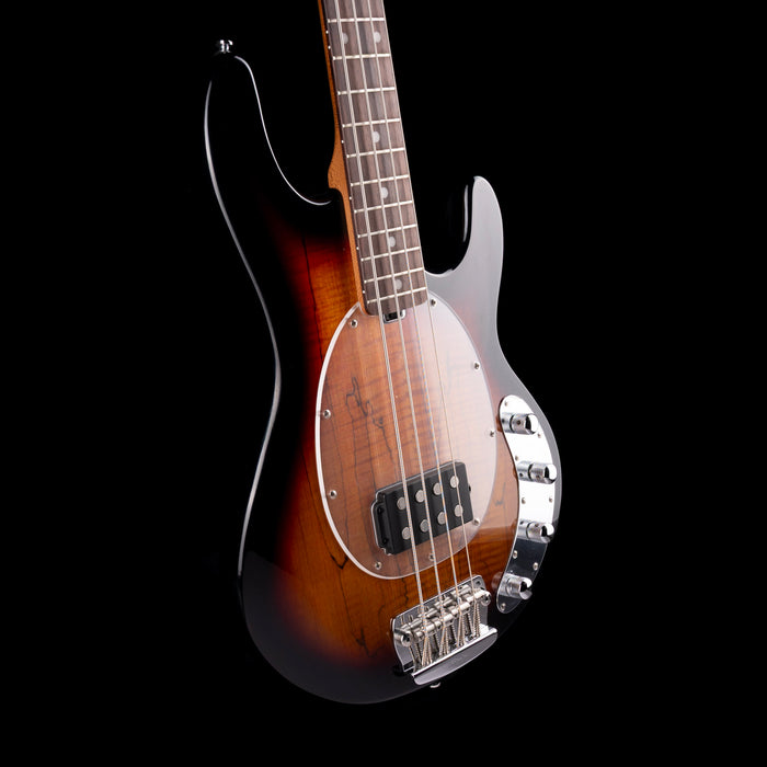 Sterling by Music Man StingRay H RAY34 Spalted Maple 3-Tone Sunburst