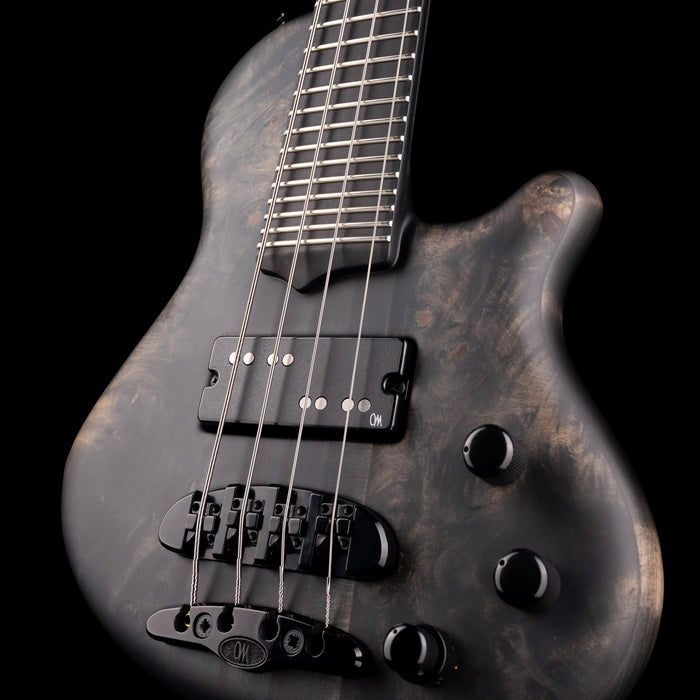 Mayones Cali 4 Bass Buckey Burl Antique Black with Case