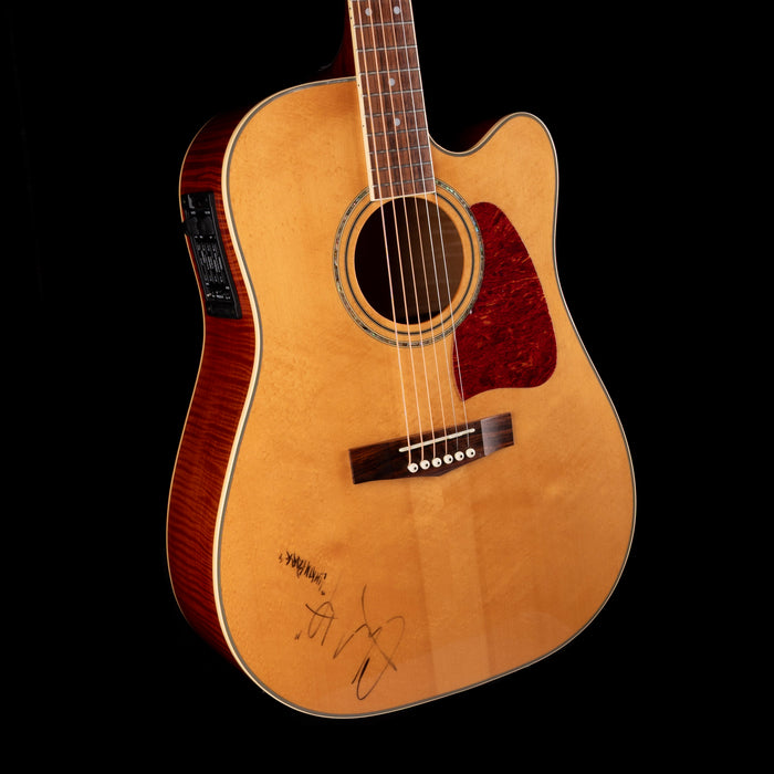 Pre-Owned 2001 Ibanez Artwood AW200CE Natural Acoustic Electric Guitar Owned and Signed by Chester Bennington