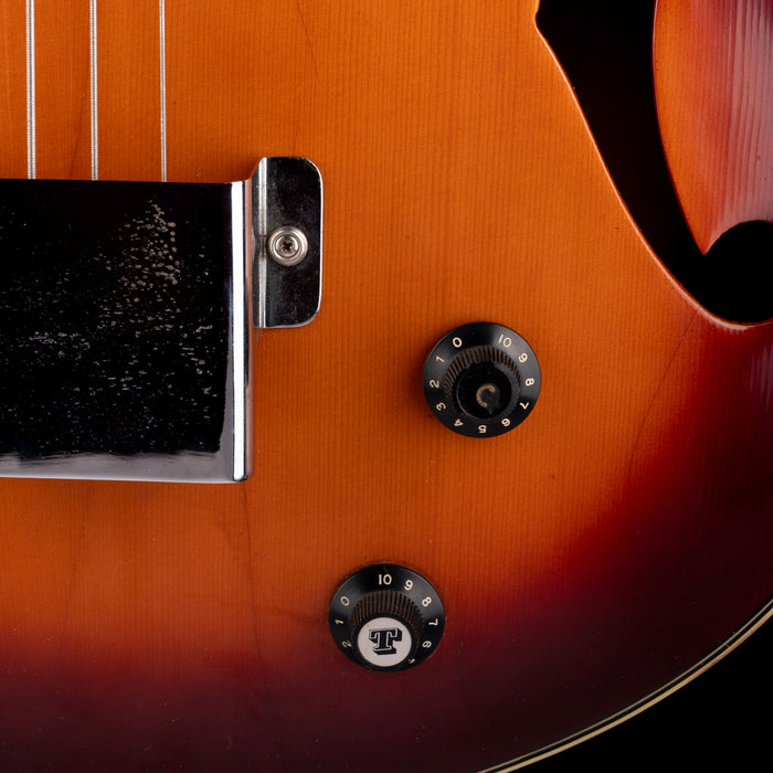 Used Vintage 1960s Bruno Royal Artist Hollowbody Bass Guitar Sunburst