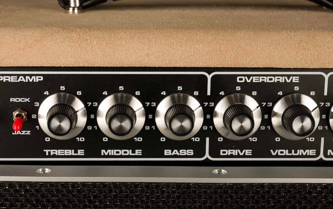 Pre Owned Amplified Nation The Bombshell Overdrive 100-Watt Head With 1x12" Ivory Suede Cabinet Guitar Amp - Ben Harper