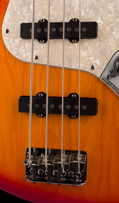 Pre Owned Fender American Deluxe Jazz Bass Aged Cherry Burst With OHSC