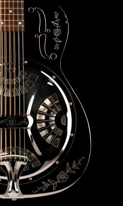 Pre Owned 1996 Dobro DM 36 "Rose" Model Chrome Resonator With Gig Bag