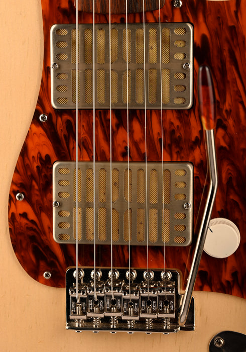 Pre Owned 2021 Waterslide Guitars S-Style Dual Foil Trans Blonde With Case