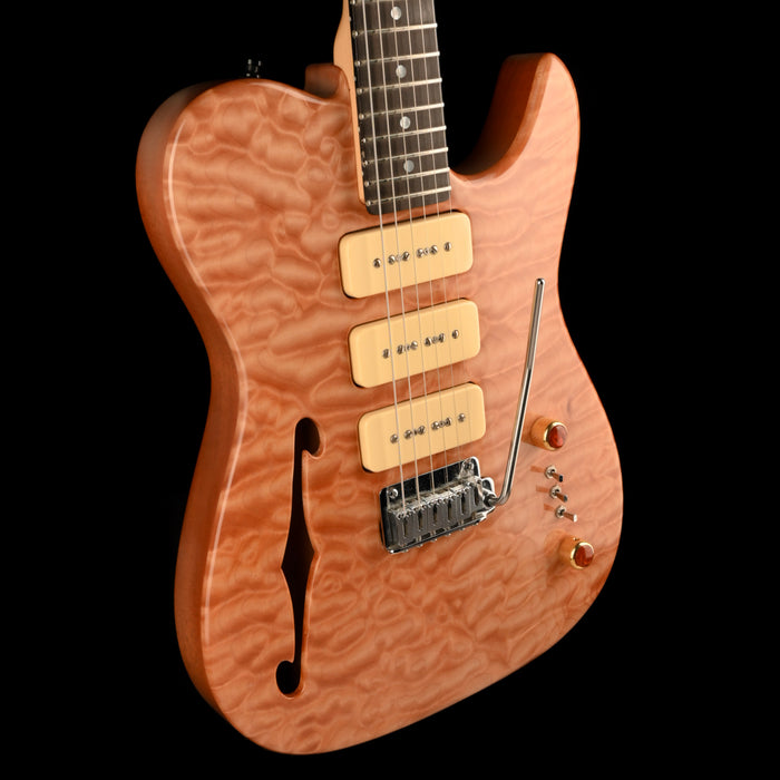 Victor Guitar Company Finster Custom 3P90 Quilted Maple Top T-Style Natural Electric Guitar With HSC