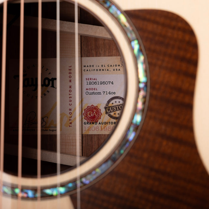 Taylor Truetone Custom Select 714ce Koa with Engelmann Spruce Natural With Case