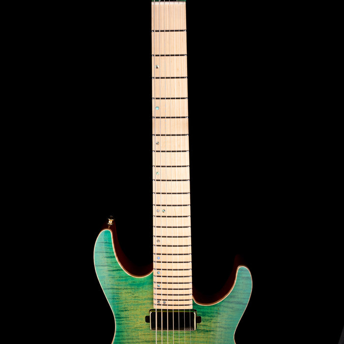 Used ESP USA Custom M-7 HT 7-String Lime Burst with OHSC