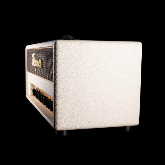 Pre Owned Bogner Shiva 20th Anniversary Guitar Amp Head Ivory White With Bogner 2x12" Ivory White Guitar Amp Cabinet