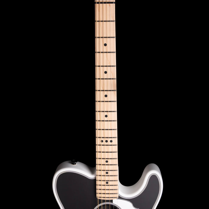 Pre Owned Fender Jack White Triplesonic Acoustasonic Telecaster Satin Arctic White with Black Top With OHSC