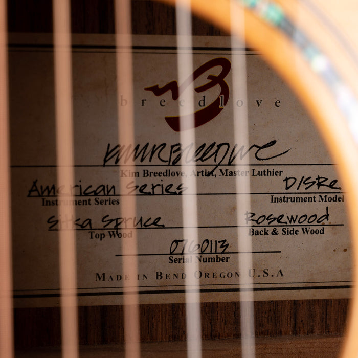 Used 2007 Breedlove American Series D/SRe Natural Acoustic Guitar With OHSC