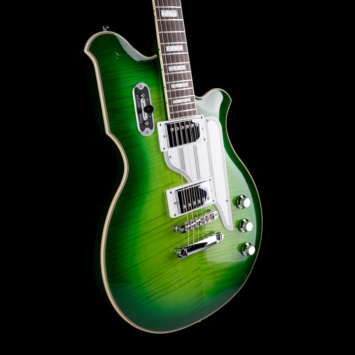 Pre Owned Eastwood Airline MAP Flame Maple Greenburst With Gig Bag