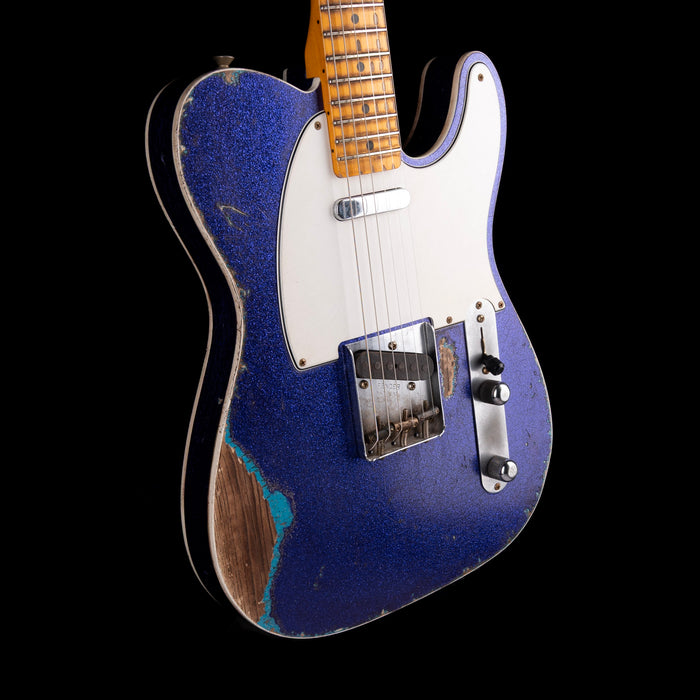 Fender Custom Shop Masterbuilt Austin MacNutt 1952 Telecaster Custom Heavy Relic Purple Sparkle over Taos Turquoise Sparkle With Case
