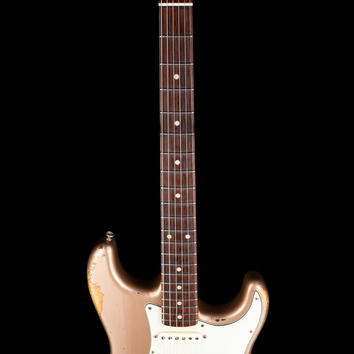 Used 2017 Fender Custom Shop 1962 Stratocaster Heavy Relic Faded Shoreline Gold over 2-Tone Sunburst with OHSC