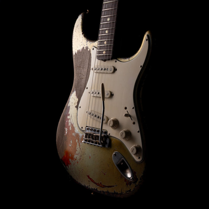 Fender Custom Shop Masterbuilt Dale Wilson 1965 Stratocaster Heavy Relic Firemist Silver Over Chocolate 3-Tone Sunburst
