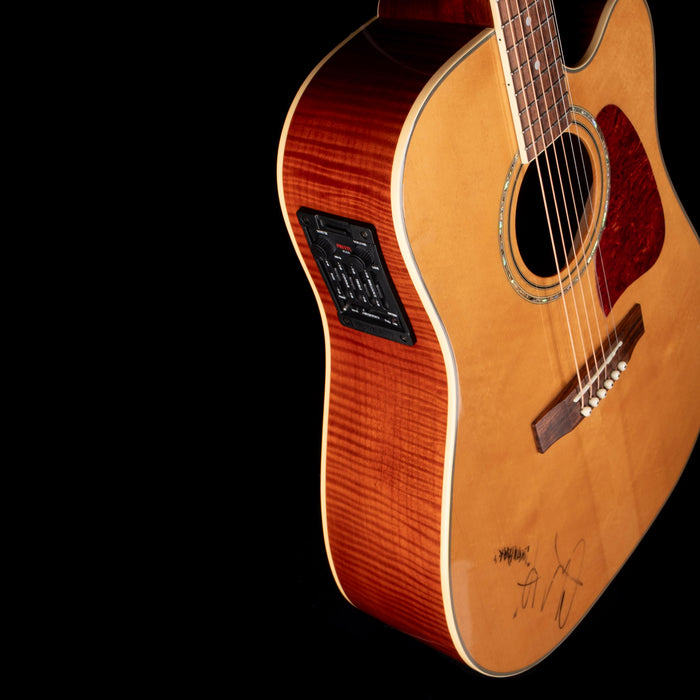 Pre-Owned 2001 Ibanez Artwood AW200CE Natural Acoustic Electric Guitar Owned and Signed by Chester Bennington