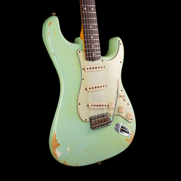 Pre-Owned 2009 Fender Custom Shop Stratocaster Relic Surf Green Green With OHSC