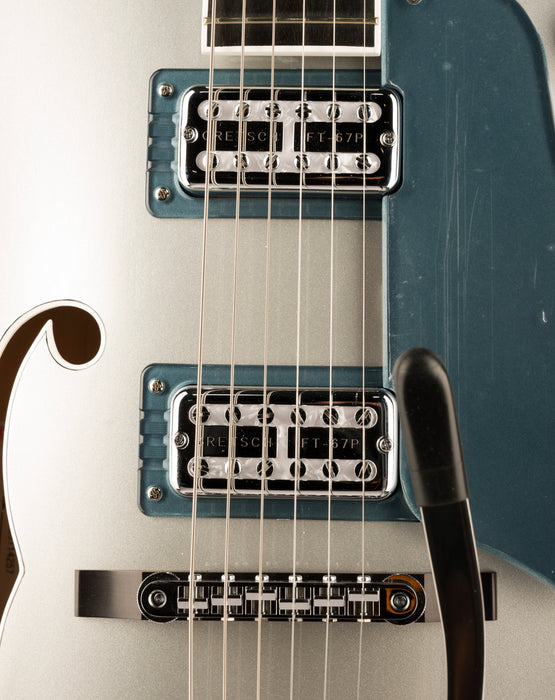 Pre Owned Gretsch G6118T-140 LTD 140th Double Platinum Anniversary Two-Tone Pure Platinum/Stone Platinum With OHSC