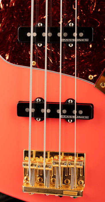 Pre Owned Fender Parts Jazz Bass Fiesta Red With Gold Hardware With Case