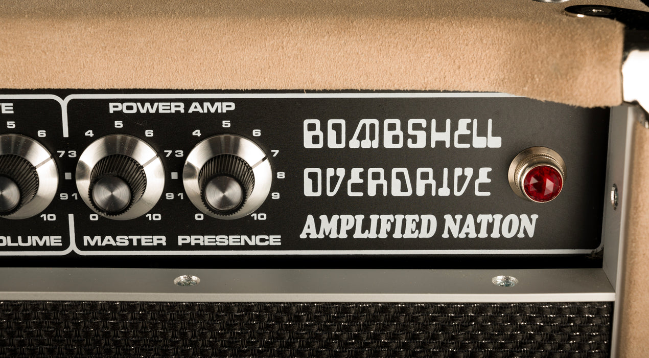 Pre Owned Amplified Nation The Bombshell Overdrive 100-Watt Head With 1x12" Ivory Suede Cabinet Guitar Amp - Ben Harper
