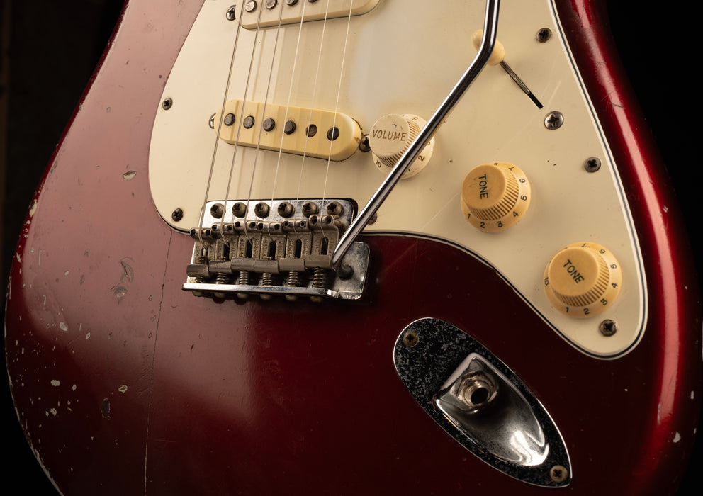 Vintage Fender 1965 Stratocaster Refinished Dark Red with Case
