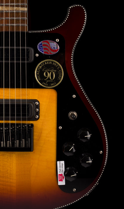 Pre Owned 2022 Rickenbacker Limited Edition 90th Anniversary 480XC TBG TobaccoGlo Guitar With OHSC - Serial # 22 17794