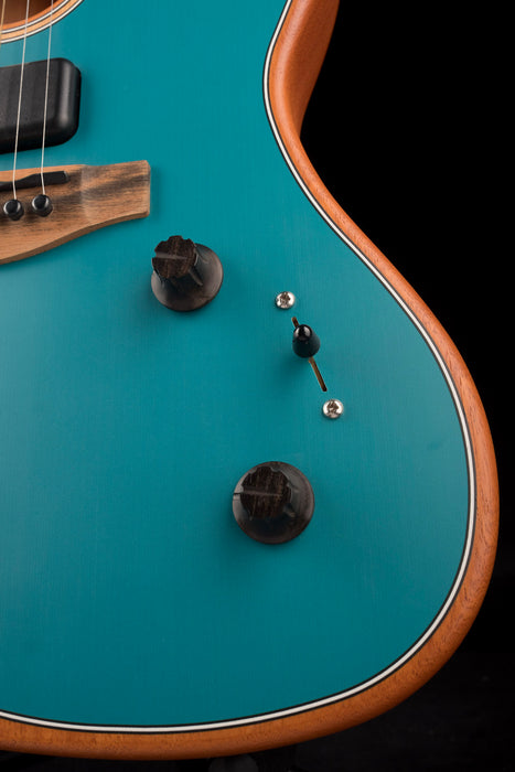 Used 202 Fender Acoustasonic Jazzmaster Ocean Turquoise With Gig Bag