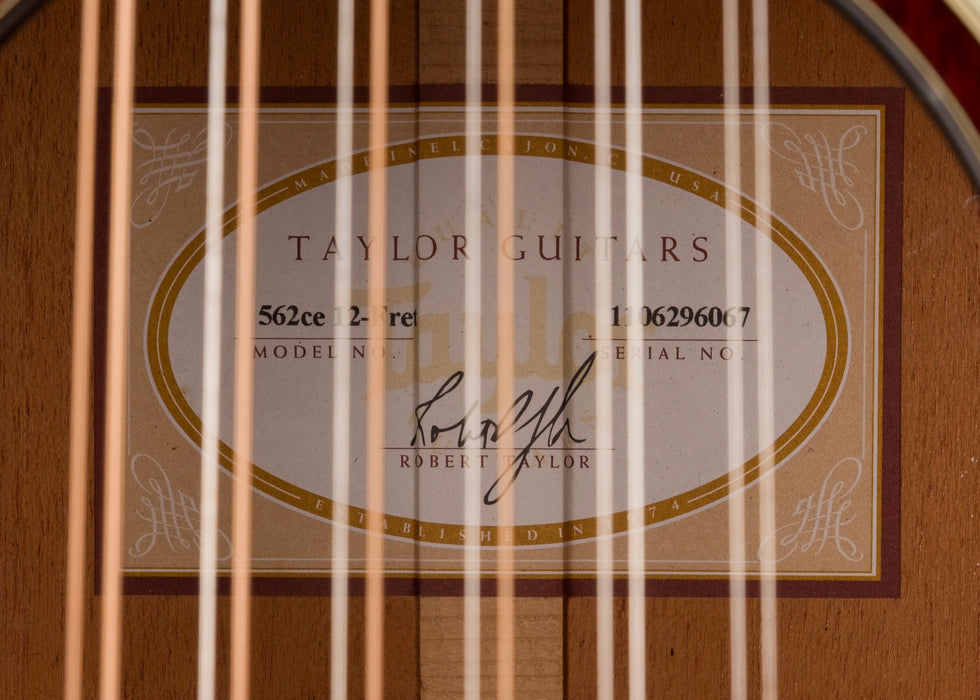 Used Taylor 562CE 12-string Acoustic Guitar With OHSC