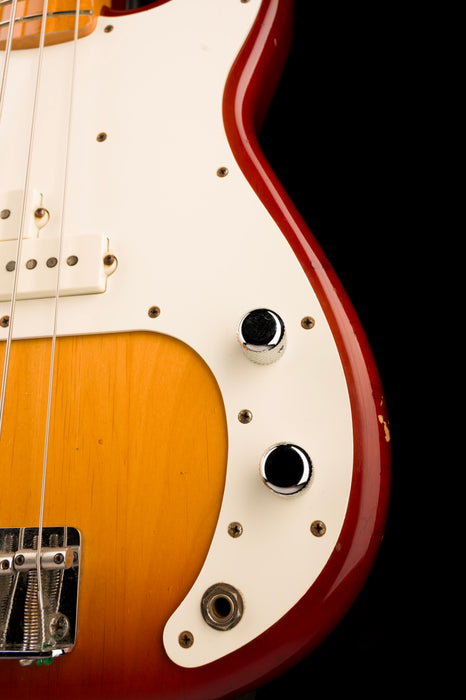Vintage 1983 Fender Precision Bass Maple Neck Cherry Sunburst With Gig Bag