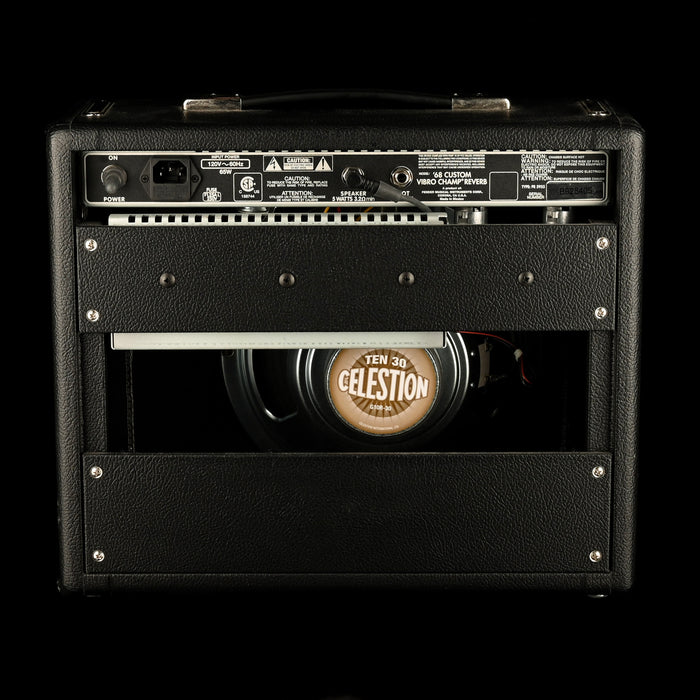 Used Fender '68 Custom Vibro Champ Reverb Black Guitar Amp Combo