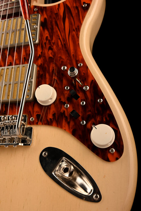 Pre Owned 2021 Waterslide Guitars S-Style Dual Foil Trans Blonde With Case