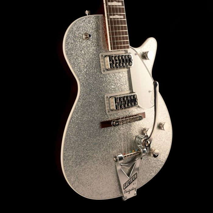 Pre Owned 2023 Gretsch G6229T-'89 Vintage Select Silver Sparkle Electric Guitar With OHSC