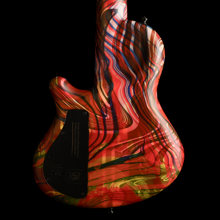 Mayones Cali4 Bass (17.5" Scale) Acid Trip  Custom Swirl With Case One of a Kind