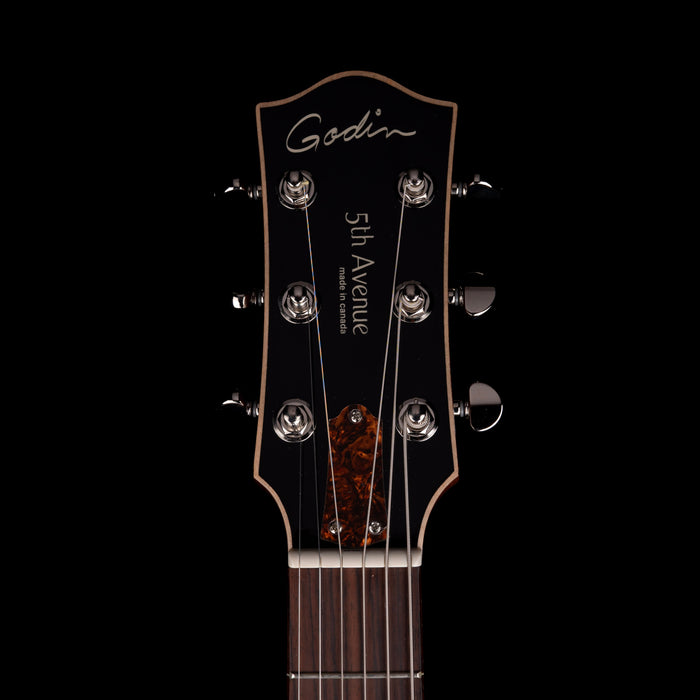 Pre Owned Godin 5th Avenue Kingpin P90 Cognac Burst Archtop Hollow-Body Left-Handed With OHSC